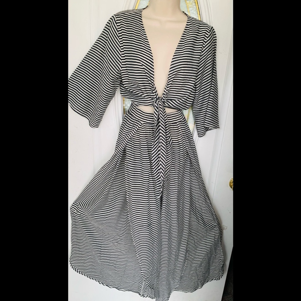 Skylar + Madison Jumpsuit Super Glam w Tie Top & Split Leg